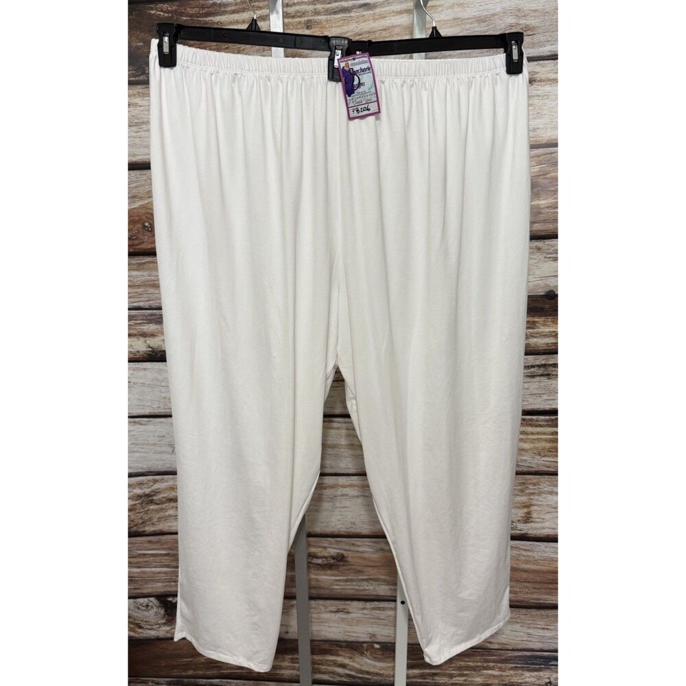 Sanctuarie Designs Women's Plus Size Pants White Pull On 7X New Comfort